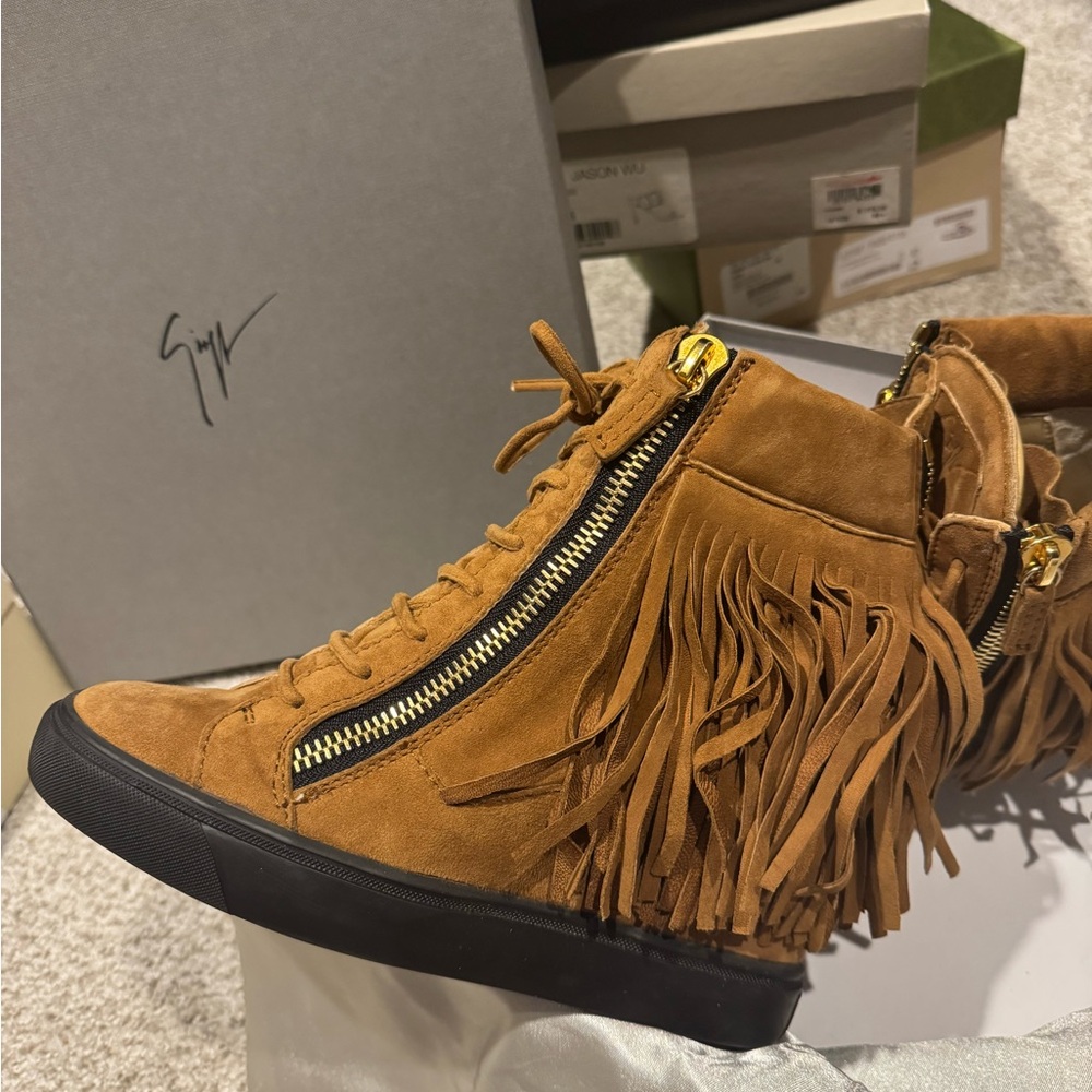 Fringed Giuseppe Suede High-Top Sneakers